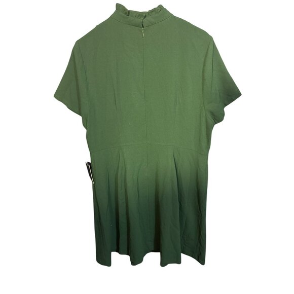 Eloquii Womens Green Ruffle Short Sleeve Dress Size 18 NWT - Picture 2 of 4